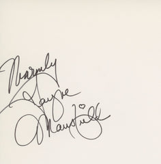 Jayne Mansfield signature cut. GFA Authenticated