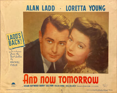 Alan Ladd and Loretta Young "And Now Tomorrow" original lobby card
