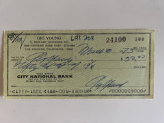 Gig Young signed check