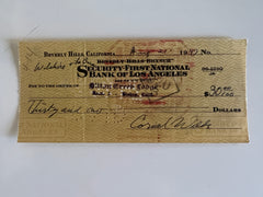 Cornel Wilde signed check
