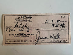 Jessica Walter signed check