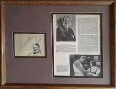 Victor McLaglen framed autograph and book page