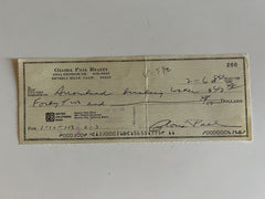 Gloria Pall signed check