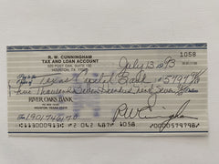 Walter Cunningham signed check