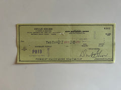 Dinah Shore signed check