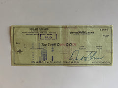 Dinah Shore signed check