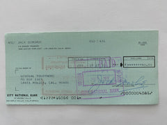 Jack Donohue signed check