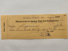 Rudy Vallee signed check