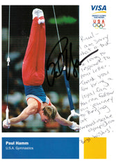 Olympian Paul Hamm signed photo and note