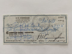 Walter Cunningham signed check