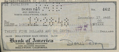 Pillow Talk Doris Day signed check