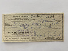 George Englund signed check