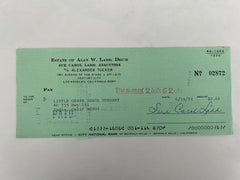 Sue Carol Ladd signed check