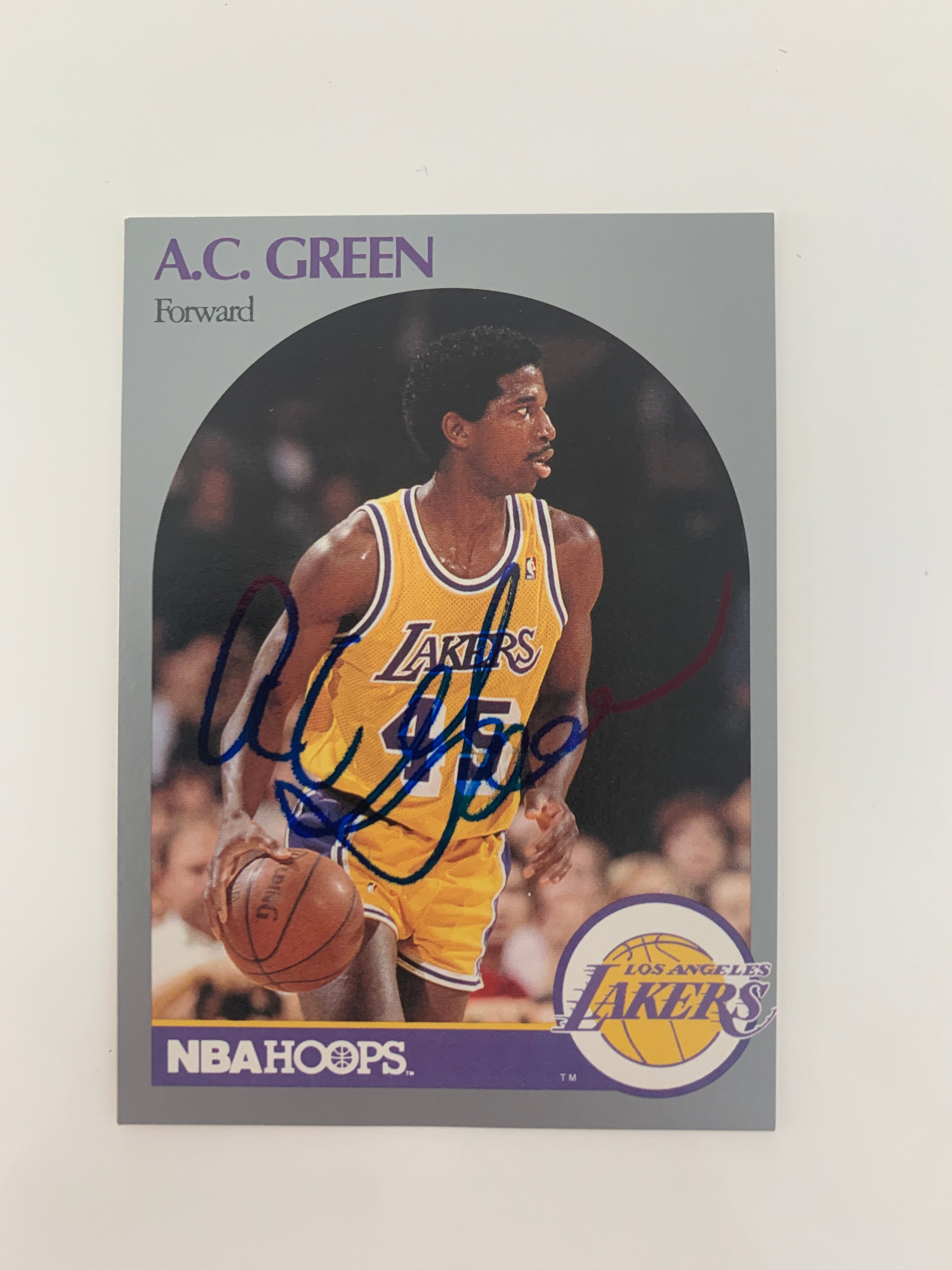 A.C. Green signed basketball card - Sports card