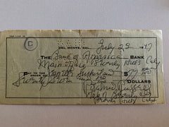 Rosalind Russell signed check