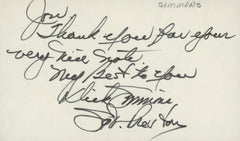 Sergeants 3 Dick Simmons signed note