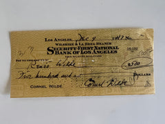 Cornel Wilde signed check