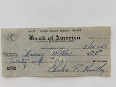 Chester Huntley signed check