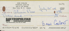Sam Coslow signed check