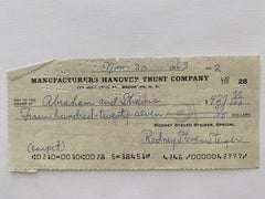 Rod Steiger signed check