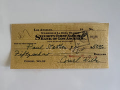 Cornel Wilde signed check