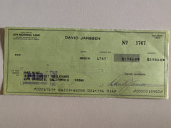 David Janssen signed check