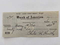 Chester Huntley signed check