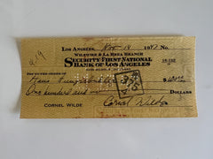 Cornel Wilde signed check