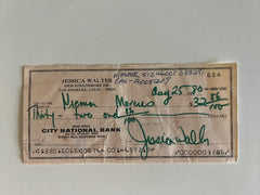 Jessica Walter signed check