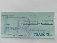 Jack Donohue signed check
