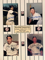 Joe DiMaggio, Whitey Ford, Yogi Berra and Mickey Mantle signed photo