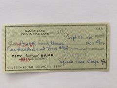 Sylvia Fine Kaye signed check
