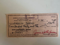 Jessica Walter signed check