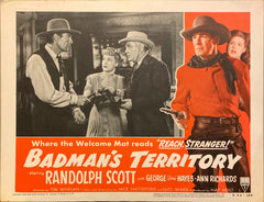 Randolph Scott "Badman's Territory" original Lobby Card