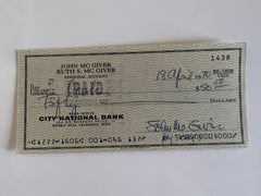 John McGivern signed check