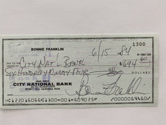 Bonnie Franklin signed check