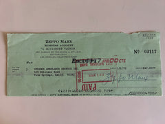 Zeppo Marx signed check