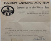 Olympic Champion Cathy Rigby signed letter