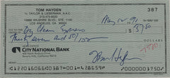 Tom Hayden signed check