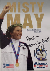Olympic Gold Medalist Misty May signed stat card
