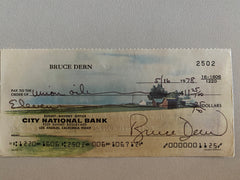 Bruce Dern signed check