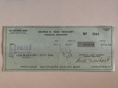Bob Newhart signed check