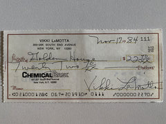 Vikki LaMotta signed check