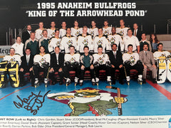 1995 Anaheim Bullfrogs signed team photo