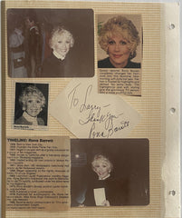 Rona Barrett signed photo album page