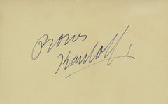 Boris Karloff signature cut. GFA Authenticated