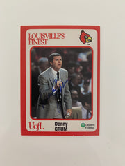 Denny Crum signed basketball card - Sports card