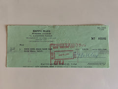 Zeppo Marx signed check