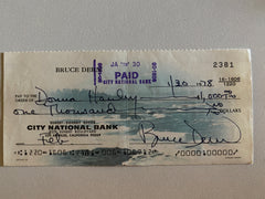 Bruce Dern signed check