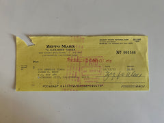 Zeppo Marx signed check